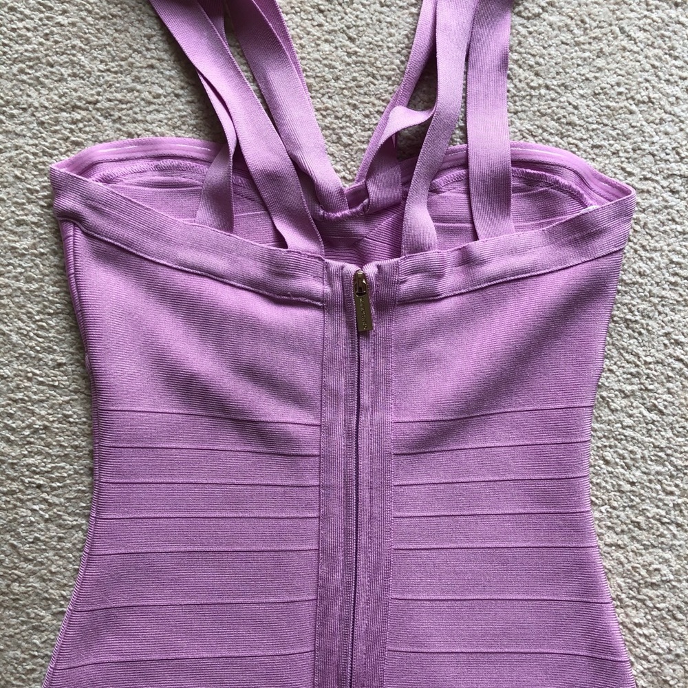 Marciano Clementine Halter Bandage Dress Lavender Purple Pink Strap Fitted S New - Picture 8 of 9